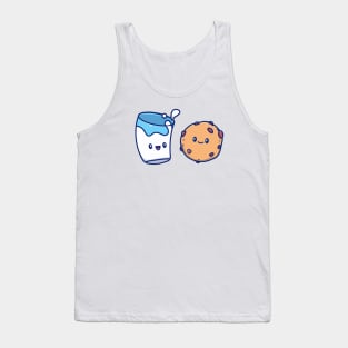 Cute Milk And Cute Cookies Cartoon Tank Top